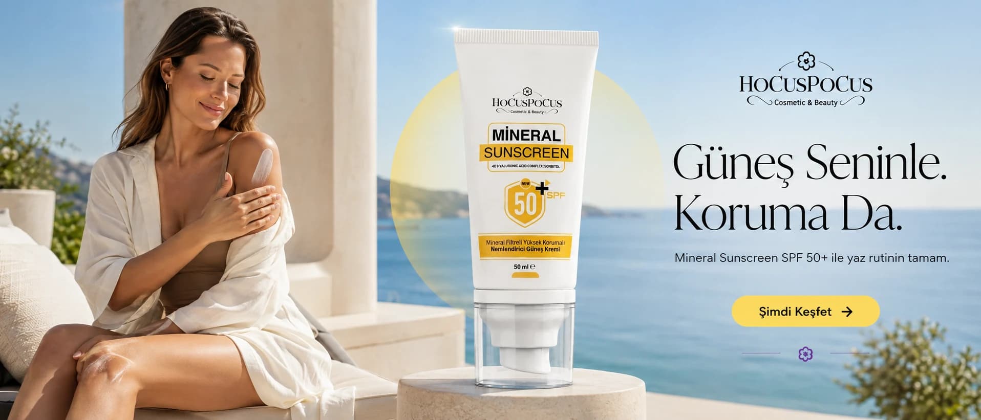 Hocus Pocus sunscreen campaign desktop banner design